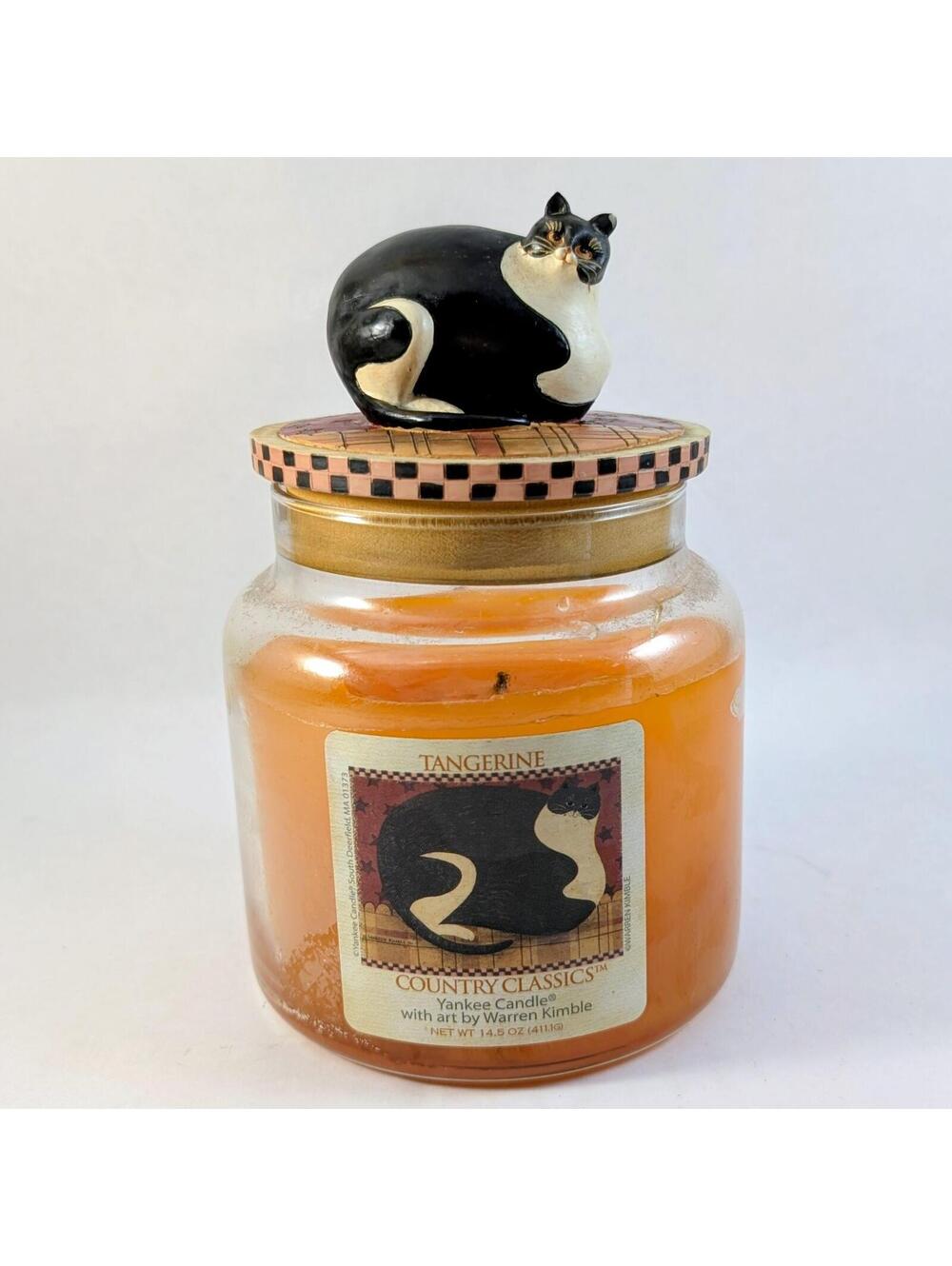 Retired Yankee Candle "Tangerine", Country Classics, Warren Kimble art & lid